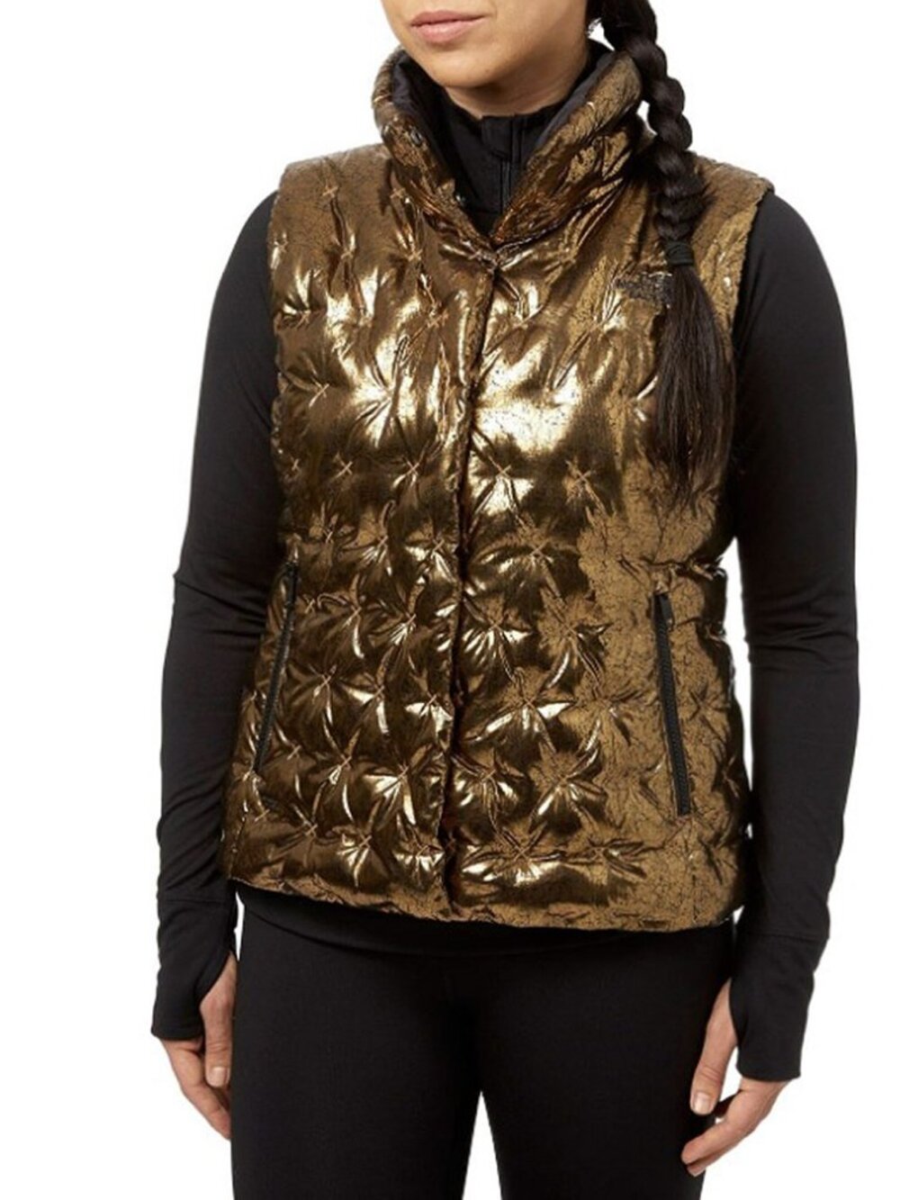 NEW The North Face Holladown Crop Vest! Metallic Copper 550 Goose Down Puffer